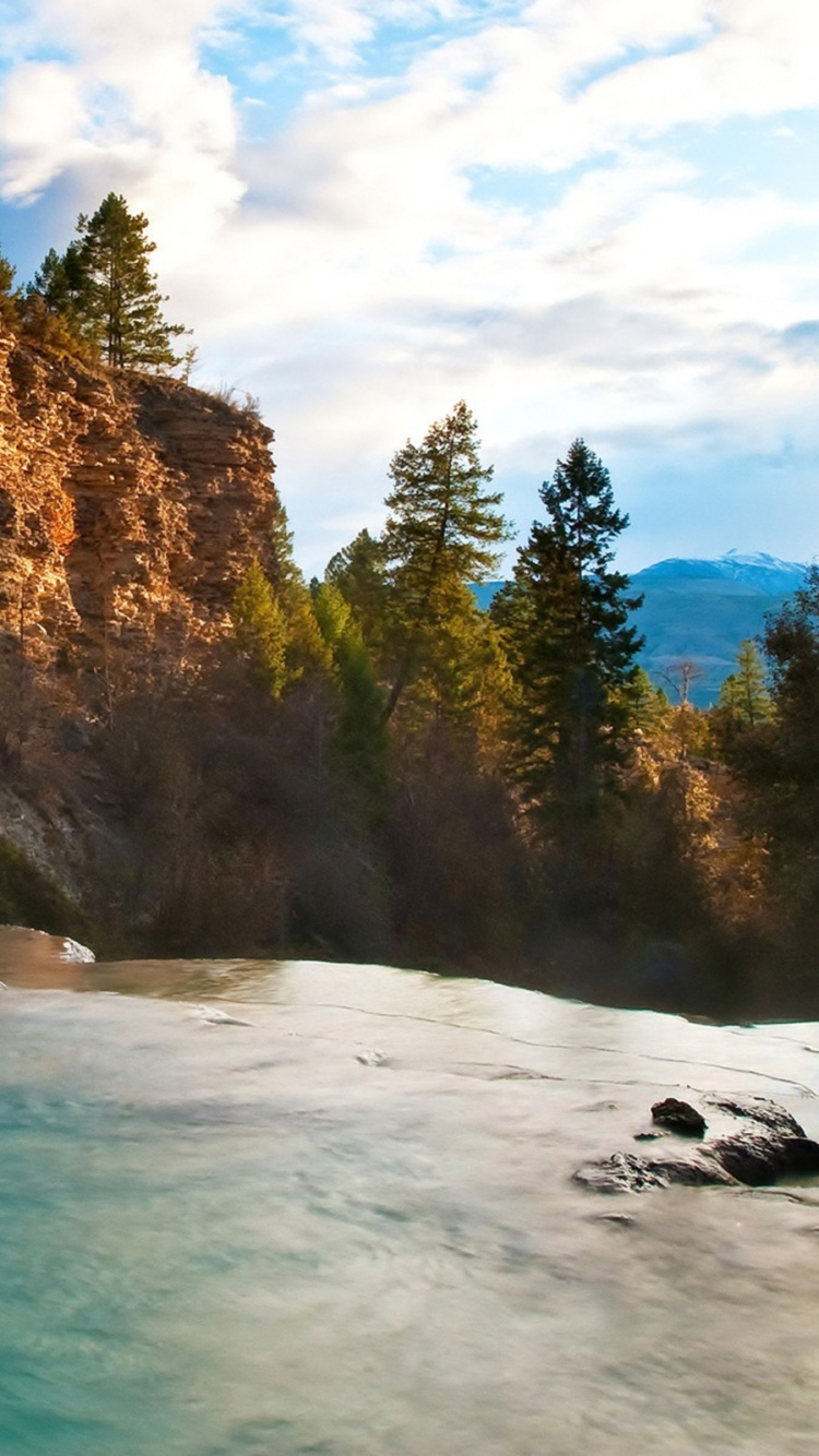 Обои водоем, природа, гидроресурсы, вода, водопад в разрешении 750x1334