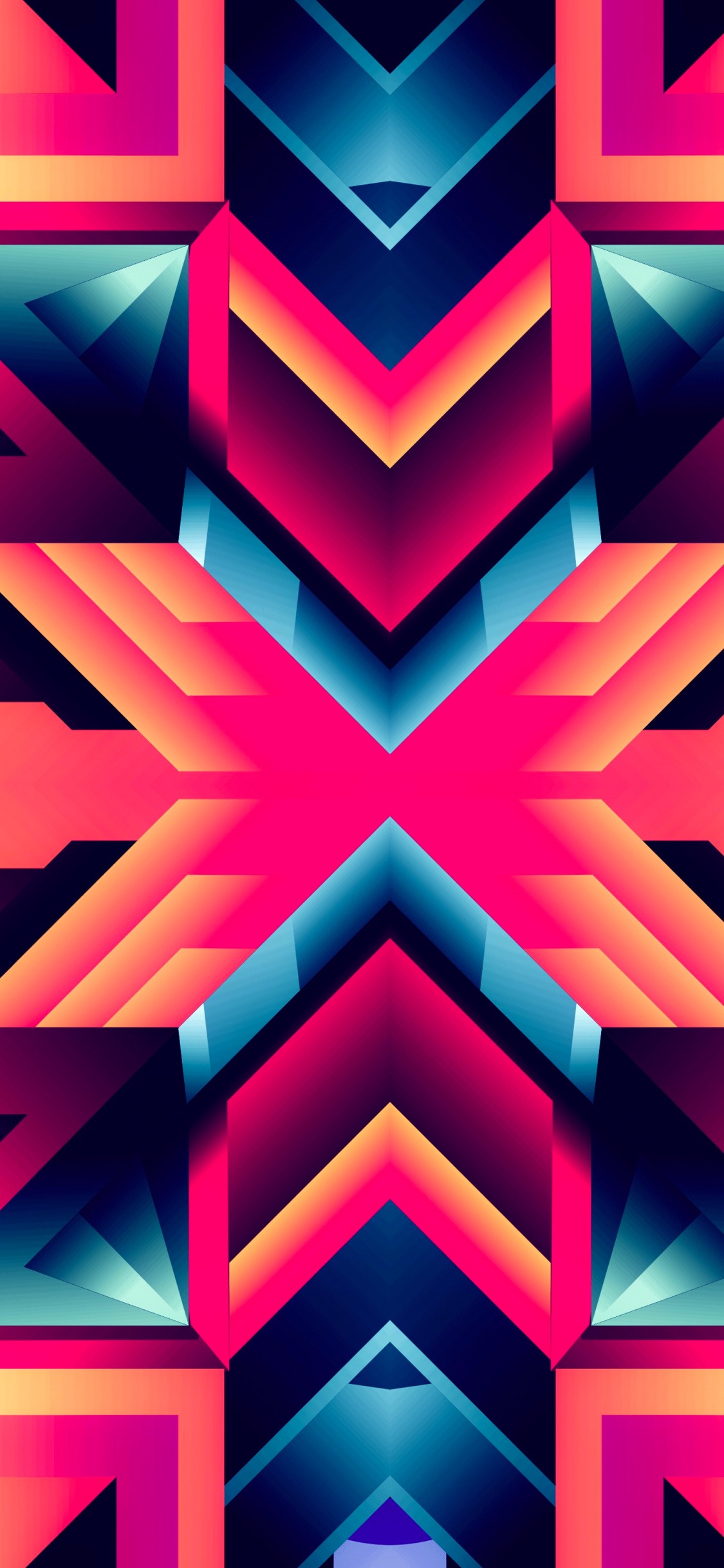 Обои узор, графический дизайн, красочность, желтый, красный цвет в разрешении 1125x2436