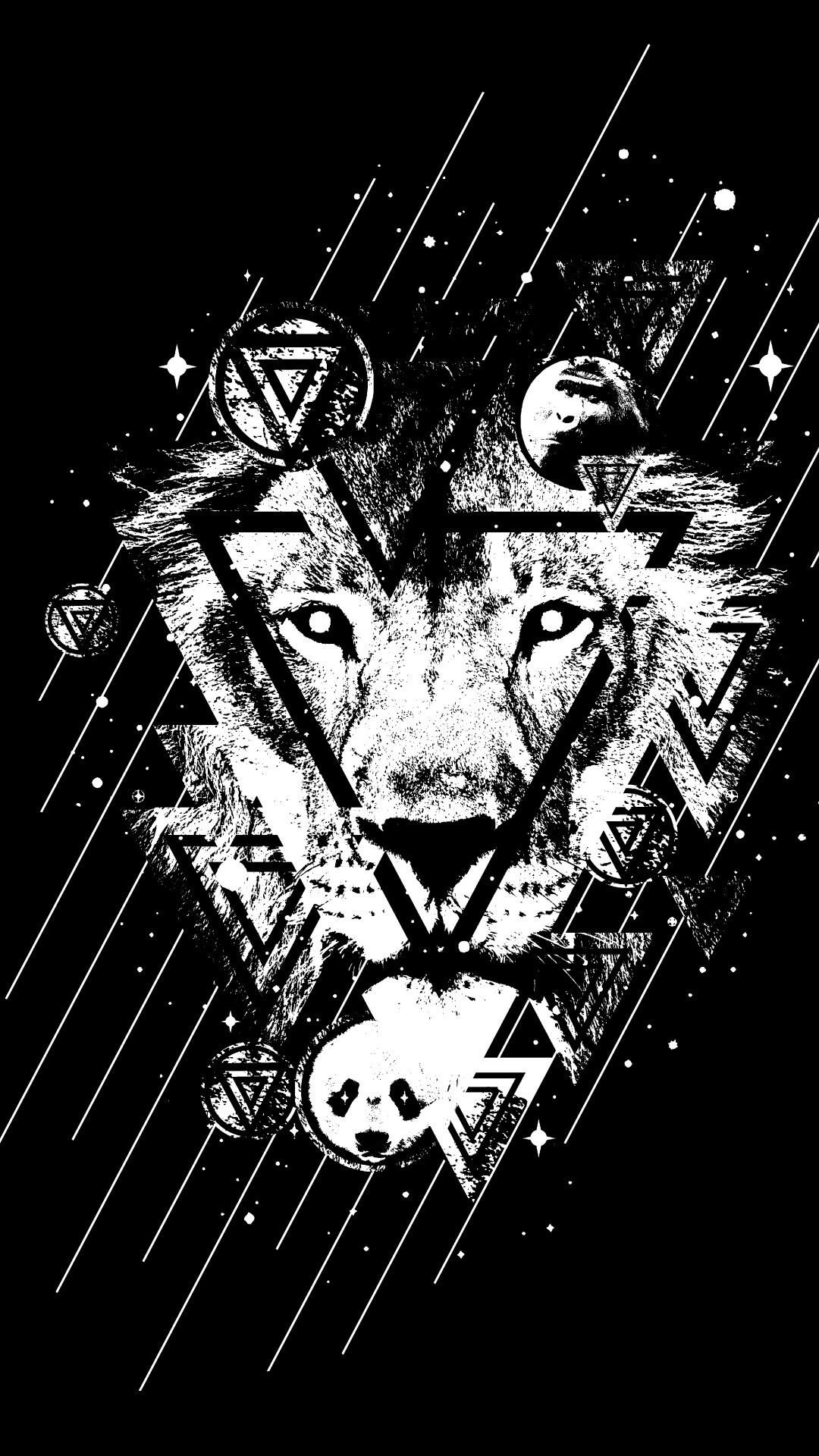 Обои дизайн, Черный Белый - М, монохромный, иллюстрация, графический дизайн в разрешении 1080x1920