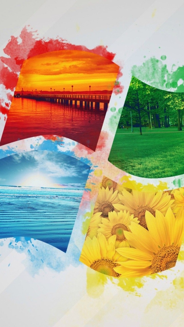 Обои microsoft windows, желтый, графический дизайн, иллюстрация, windows в разрешении 720x1280