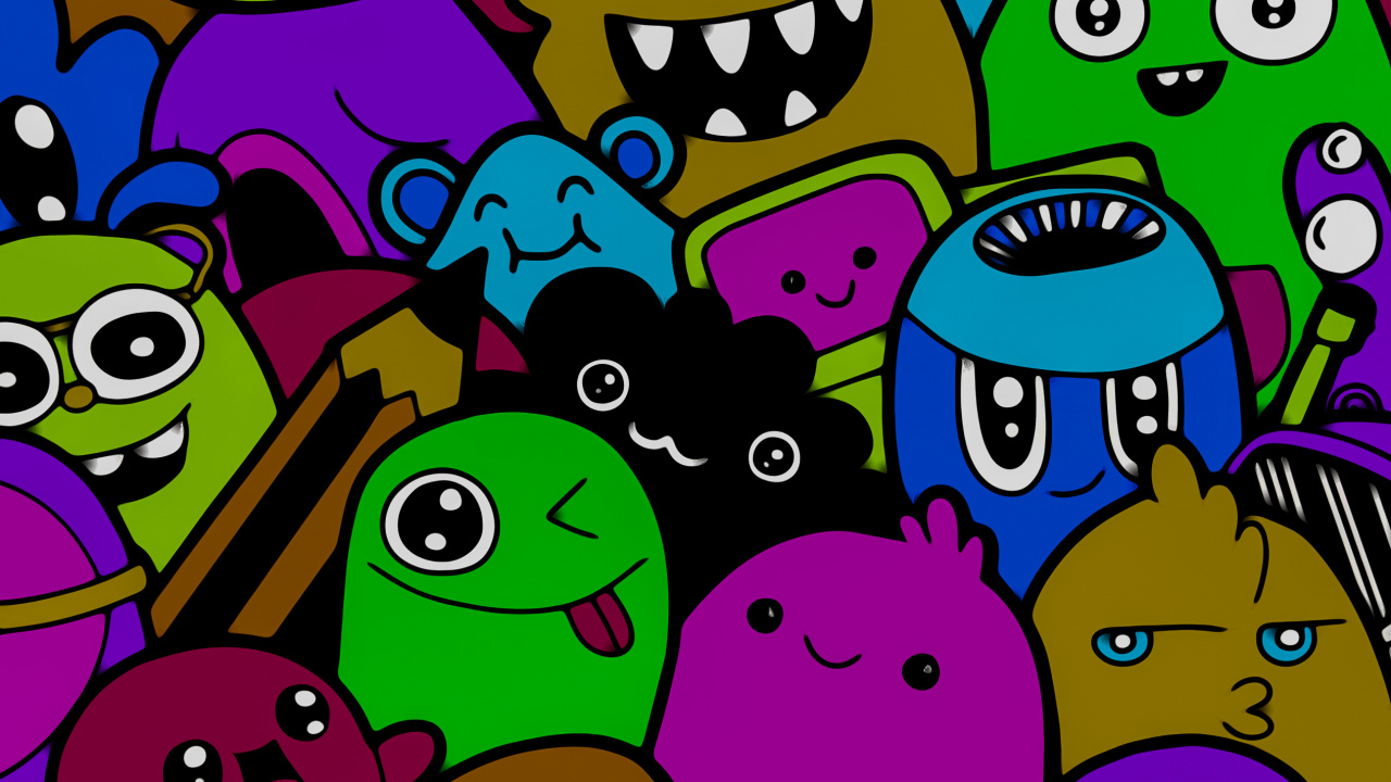 Обои мультфильм, визуальное искусство, дизайн, белые, ткань в разрешении 1280x720