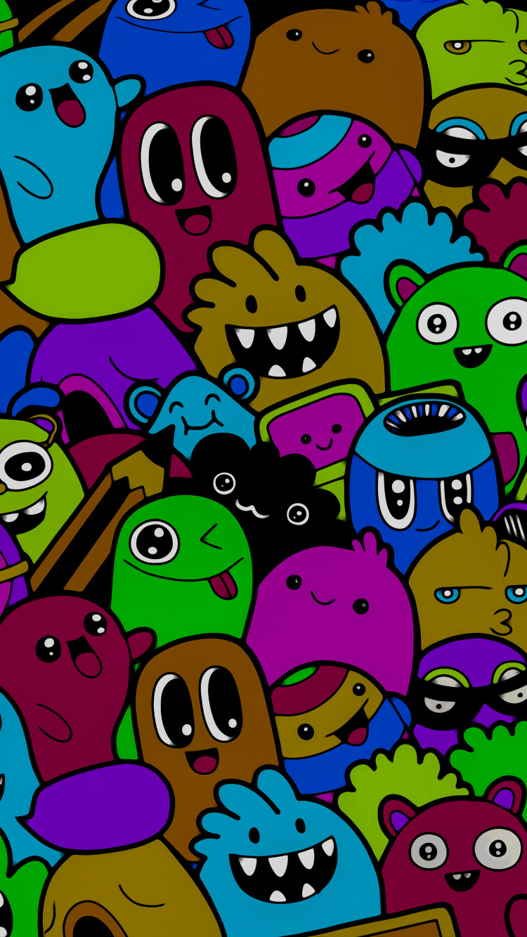 Обои мультфильм, визуальное искусство, дизайн, белые, ткань в разрешении 750x1334