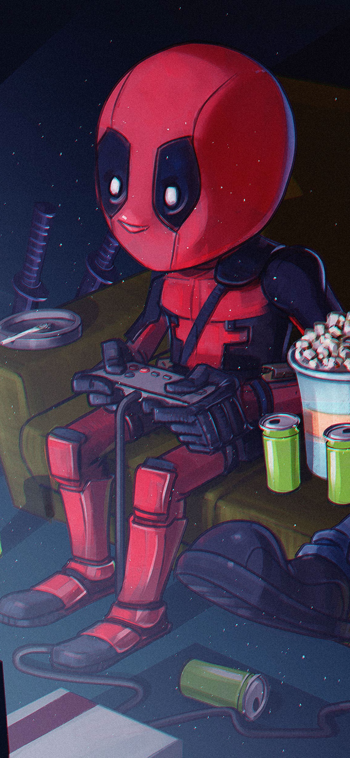 Обои мультфильм, дэдпул, иллюстрация, анимация, арт в разрешении 1125x2436