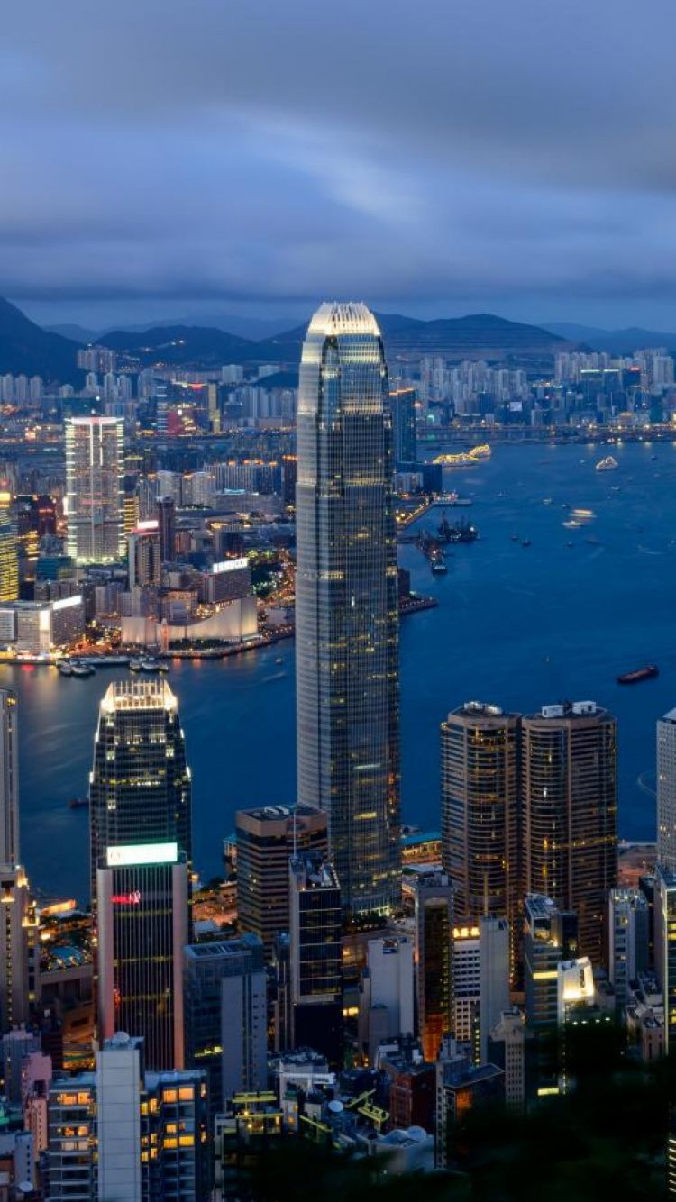Обои Гонконг, город, городской пейзаж, городской район, метрополия в разрешении 750x1334