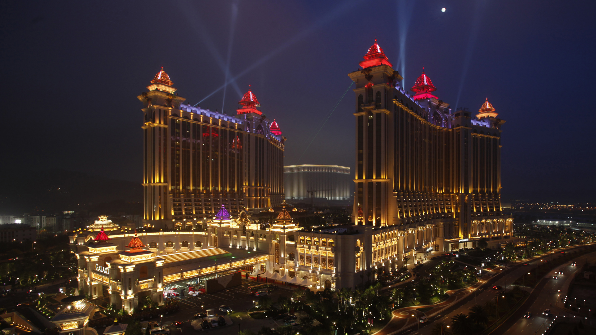 Обои казино, город, ориентир, городской район, ночь в разрешении 1920x1080