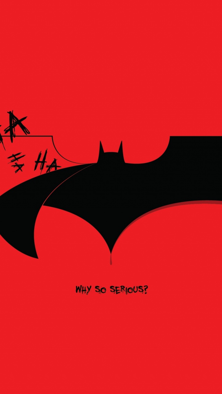Обои Джокер, Почему Так Серьезно, красный цвет, летучая мышь, Бэтмен в разрешении 720x1280