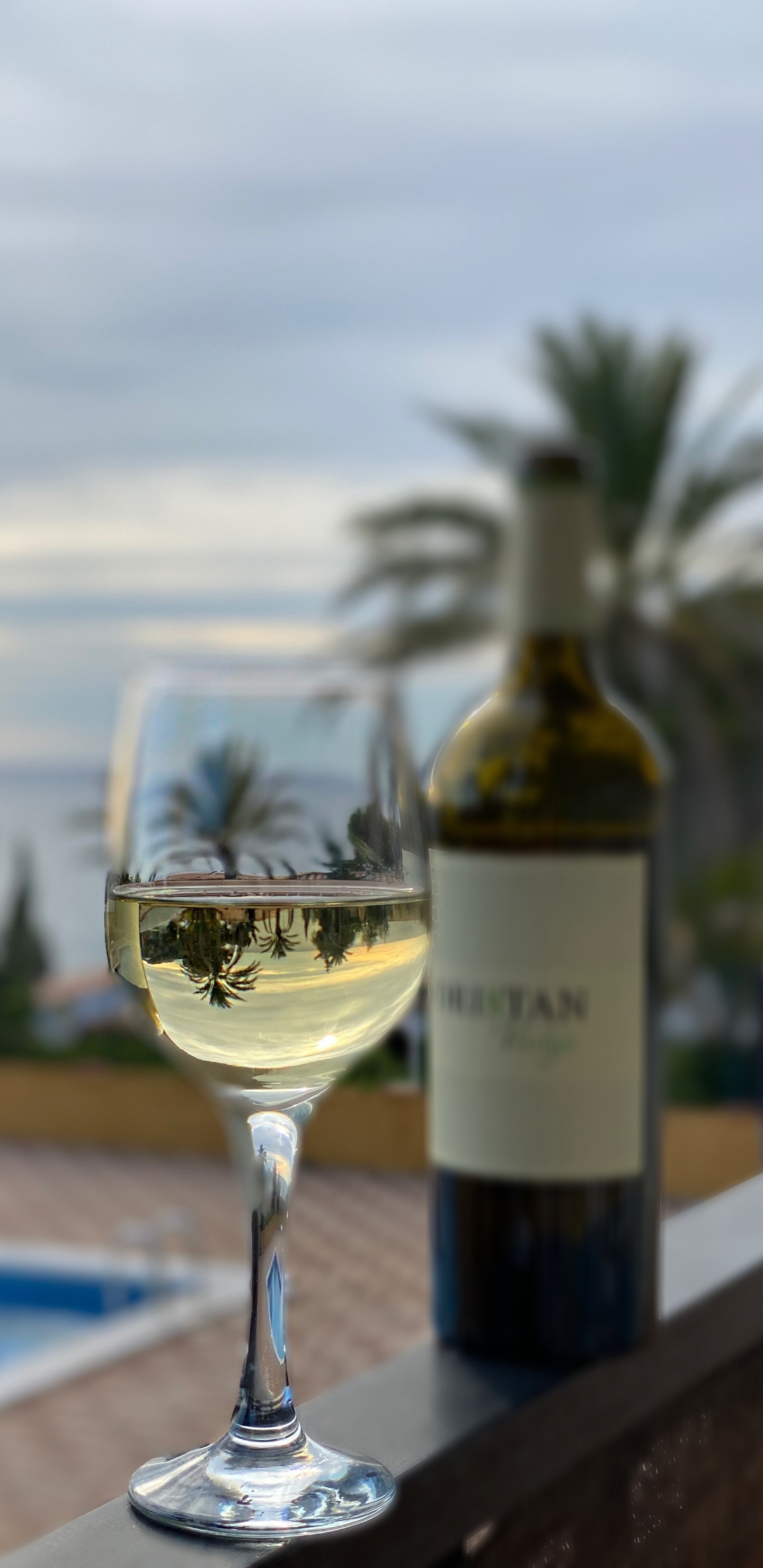 Обои напиток, вино, бокал для вина, вода, рюмки в разрешении 1440x2960