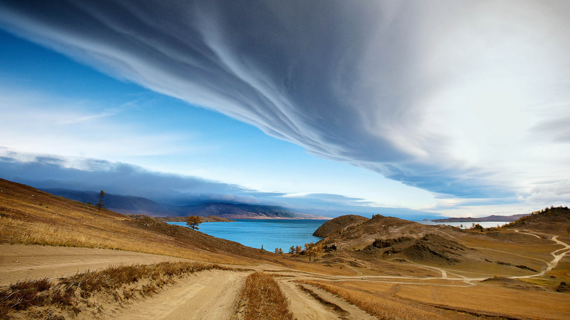 Обои природа, облако, нагорье, горизонт, море в разрешении 1920x1080