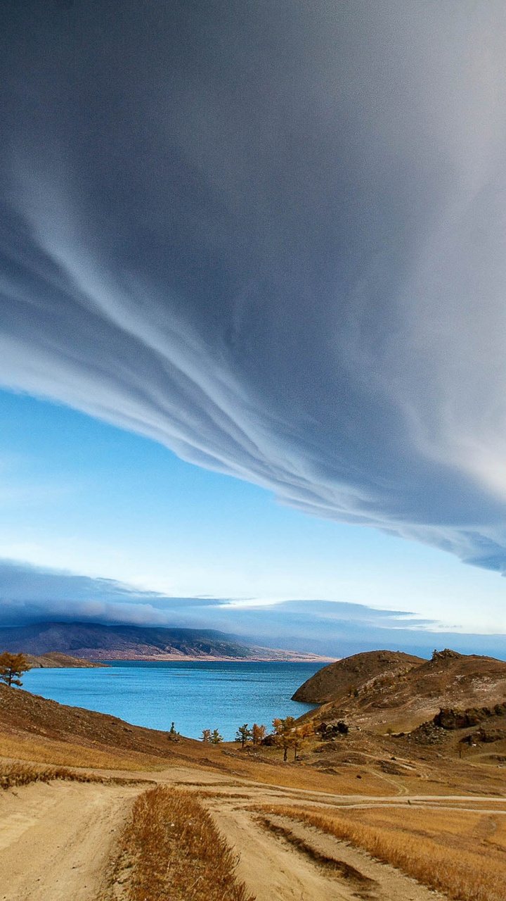 Обои природа, облако, нагорье, горизонт, море в разрешении 720x1280