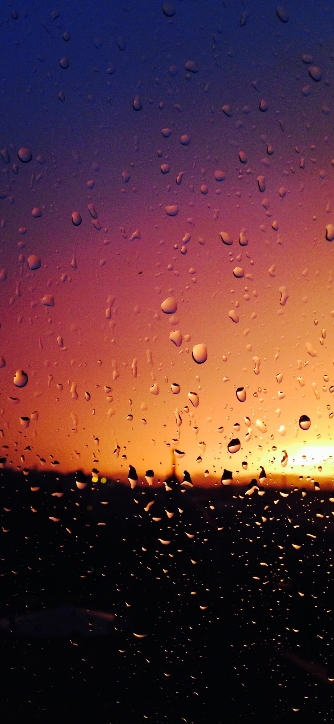 Обои дождь, вода, синий, падение, Апельсин в разрешении 1125x2436