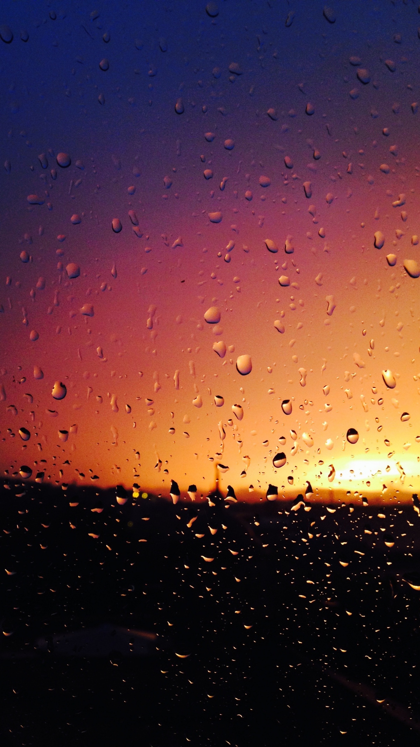 Обои дождь, вода, синий, падение, Апельсин в разрешении 1440x2560