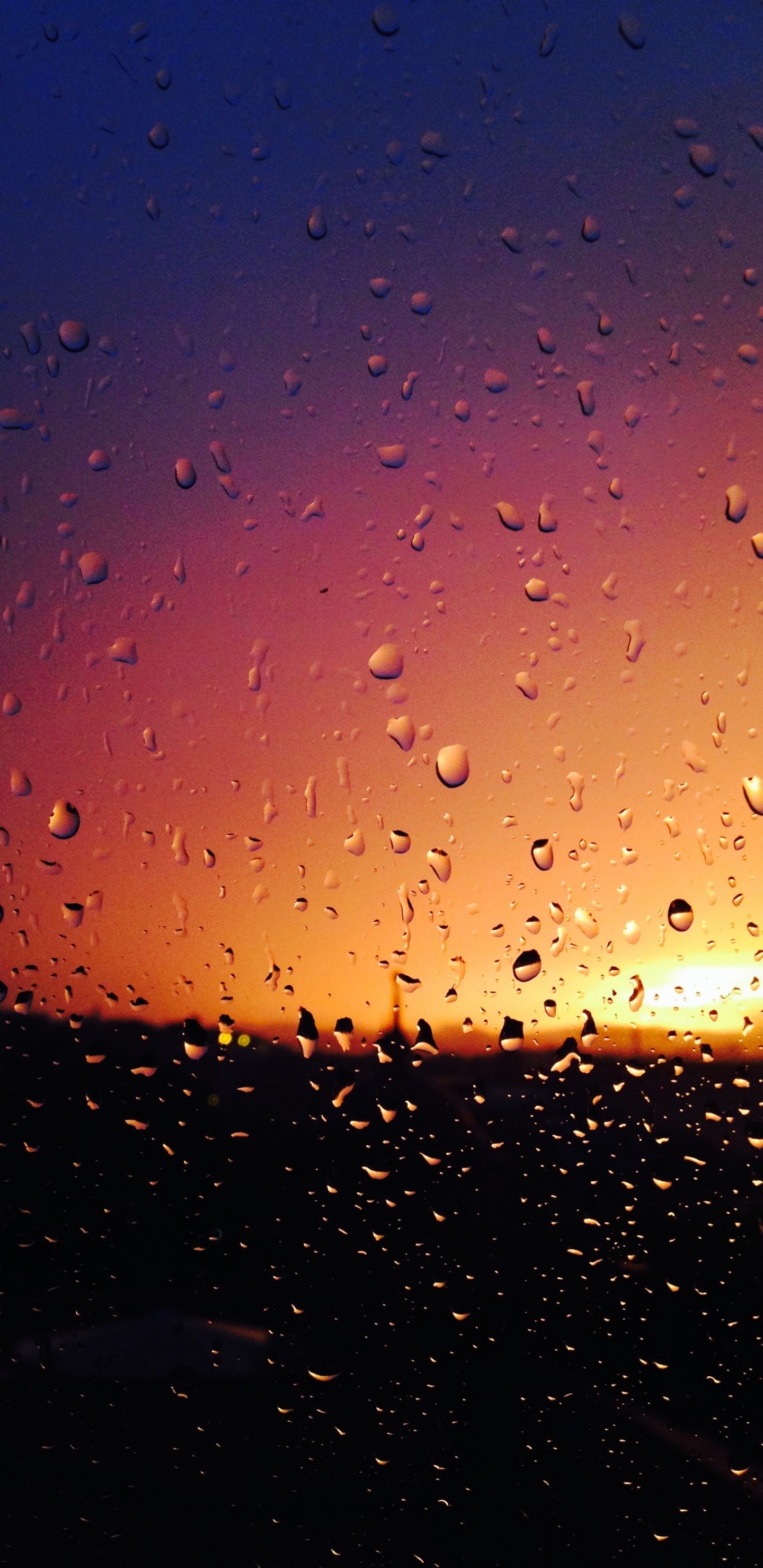 Обои дождь, вода, синий, падение, Апельсин в разрешении 1440x2960