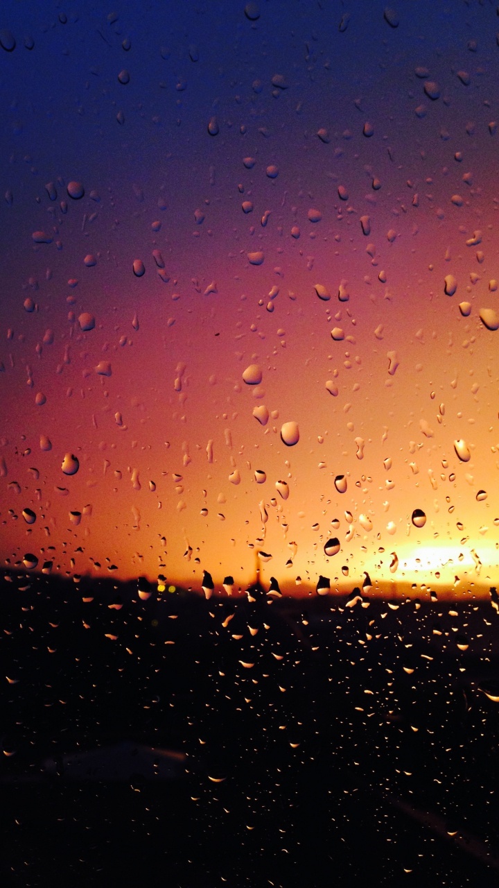 Обои дождь, вода, синий, падение, Апельсин в разрешении 720x1280