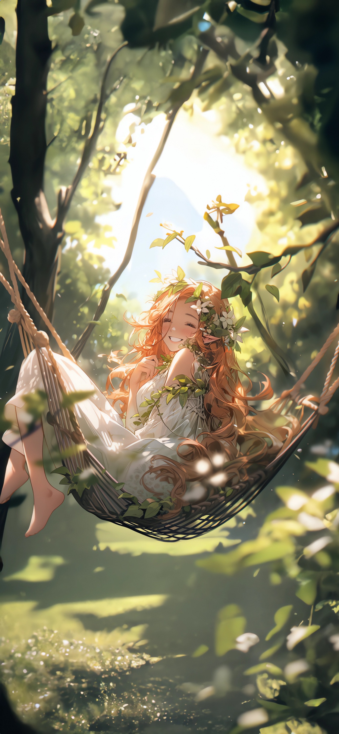 Обои насекомое, арт, растение, членистоногое, Люди в природе в разрешении 1125x2436