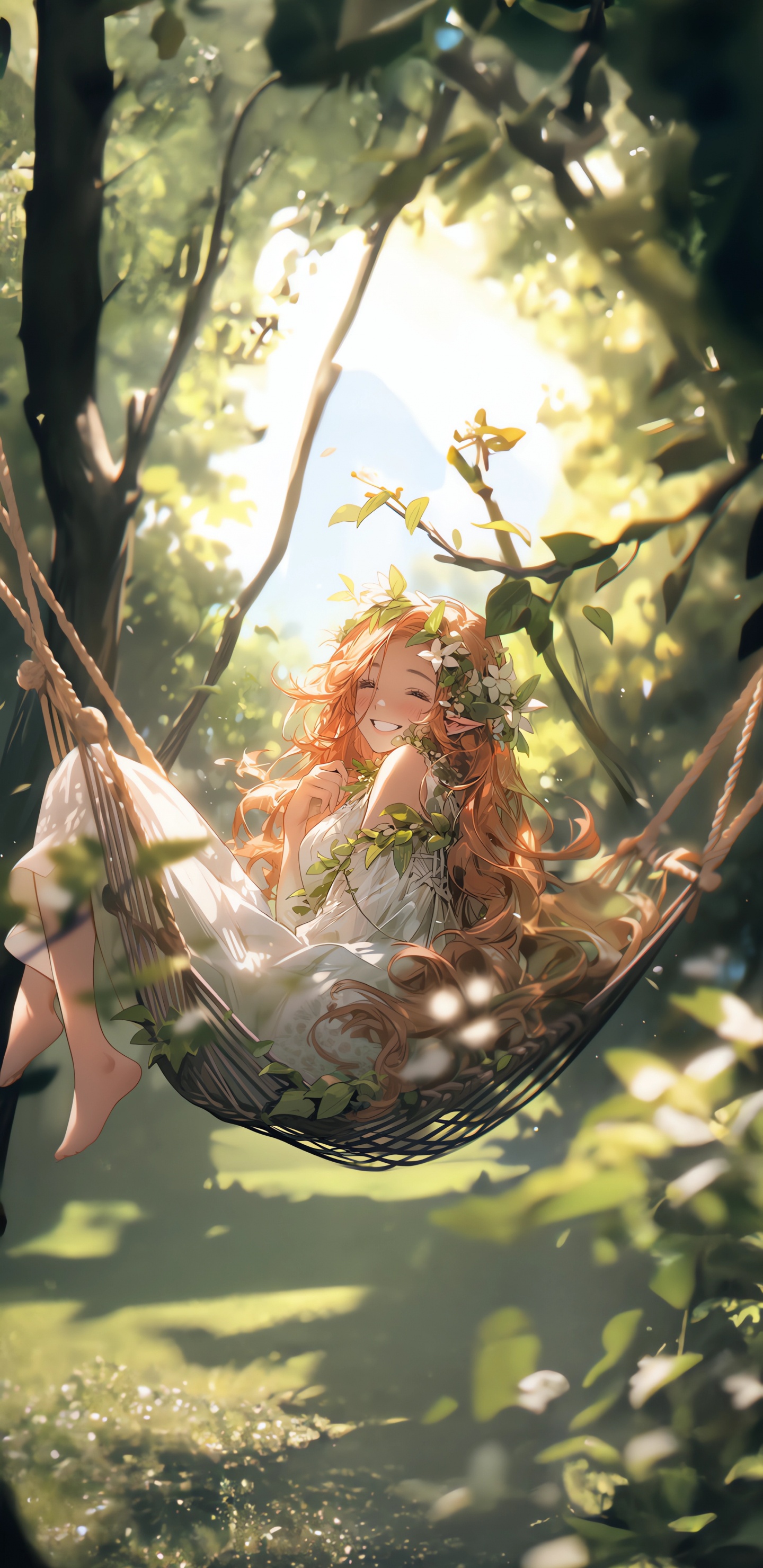 Обои насекомое, арт, растение, членистоногое, Люди в природе в разрешении 1440x2960