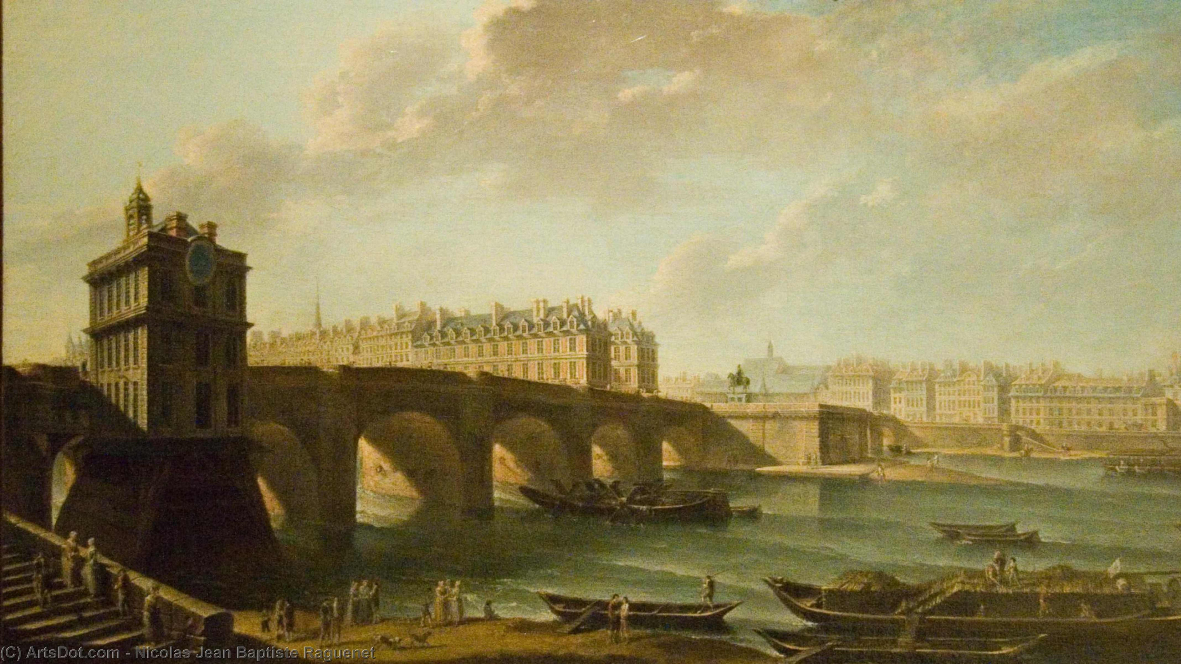 Обои Новый мост и Лувр, живопись, мост, акварельные краски, визуальное искусство в разрешении 3840x2160