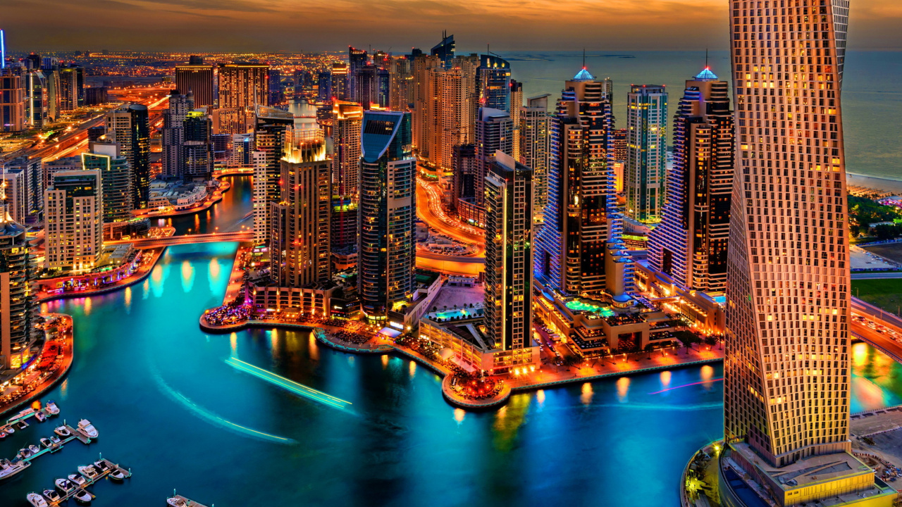 Обои городской пейзаж, город, метрополия, городской район, небоскреб в разрешении 1280x720