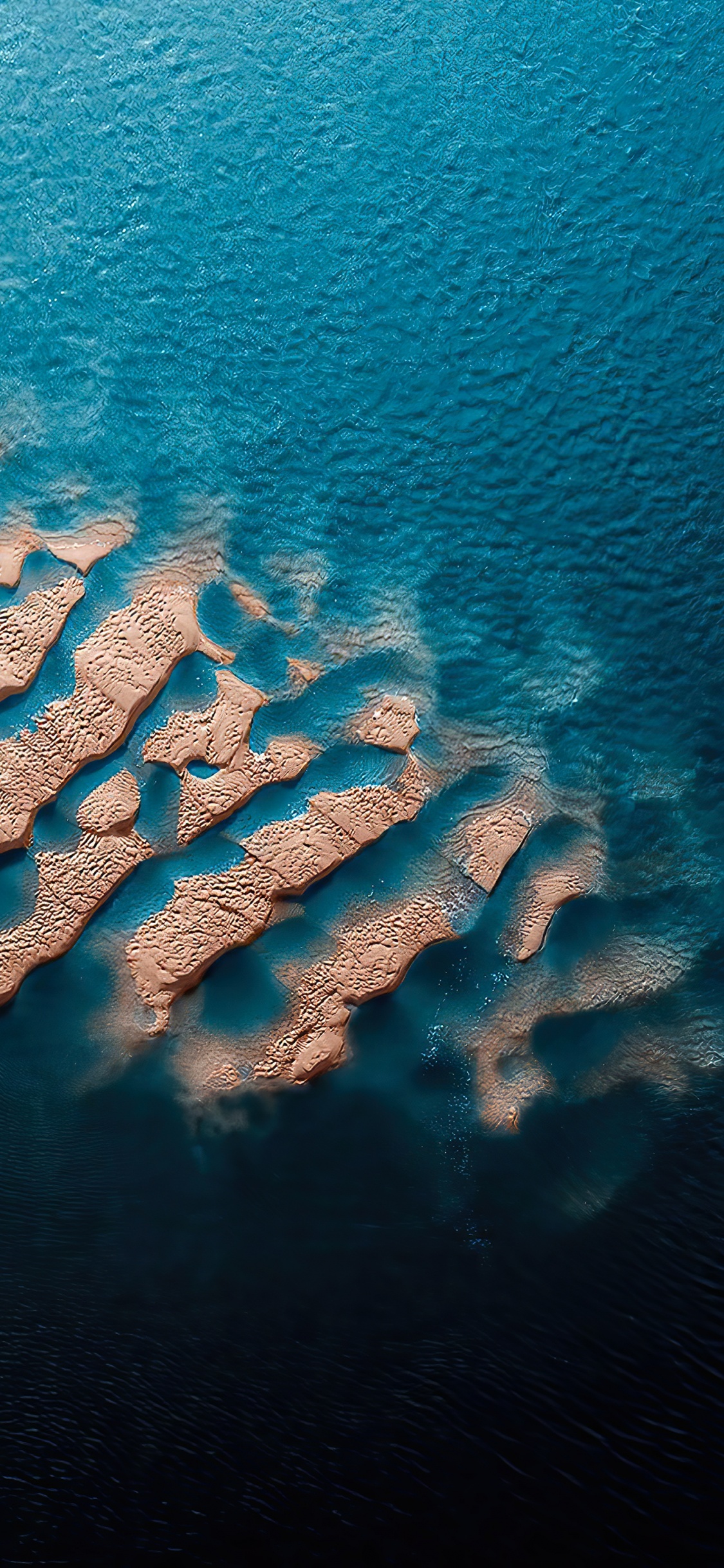 Обои море, вода, гидроресурсы, морская биология, лазурный в разрешении 1125x2436