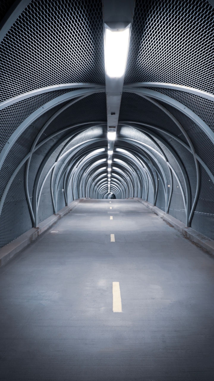 Обои туннель, свет, архитектура, линия, инфраструктура в разрешении 720x1280