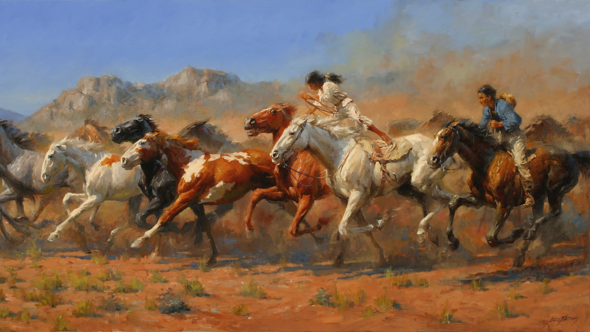 Обои арт, живопись, произведение искусства, масляная живопись, артист в разрешении 1920x1080