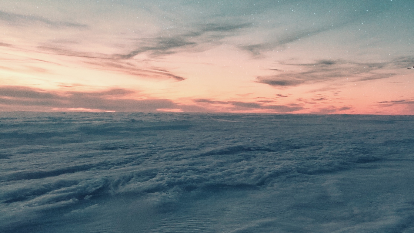 Обои горизонт, океан, море, синий, атмосфера в разрешении 1366x768