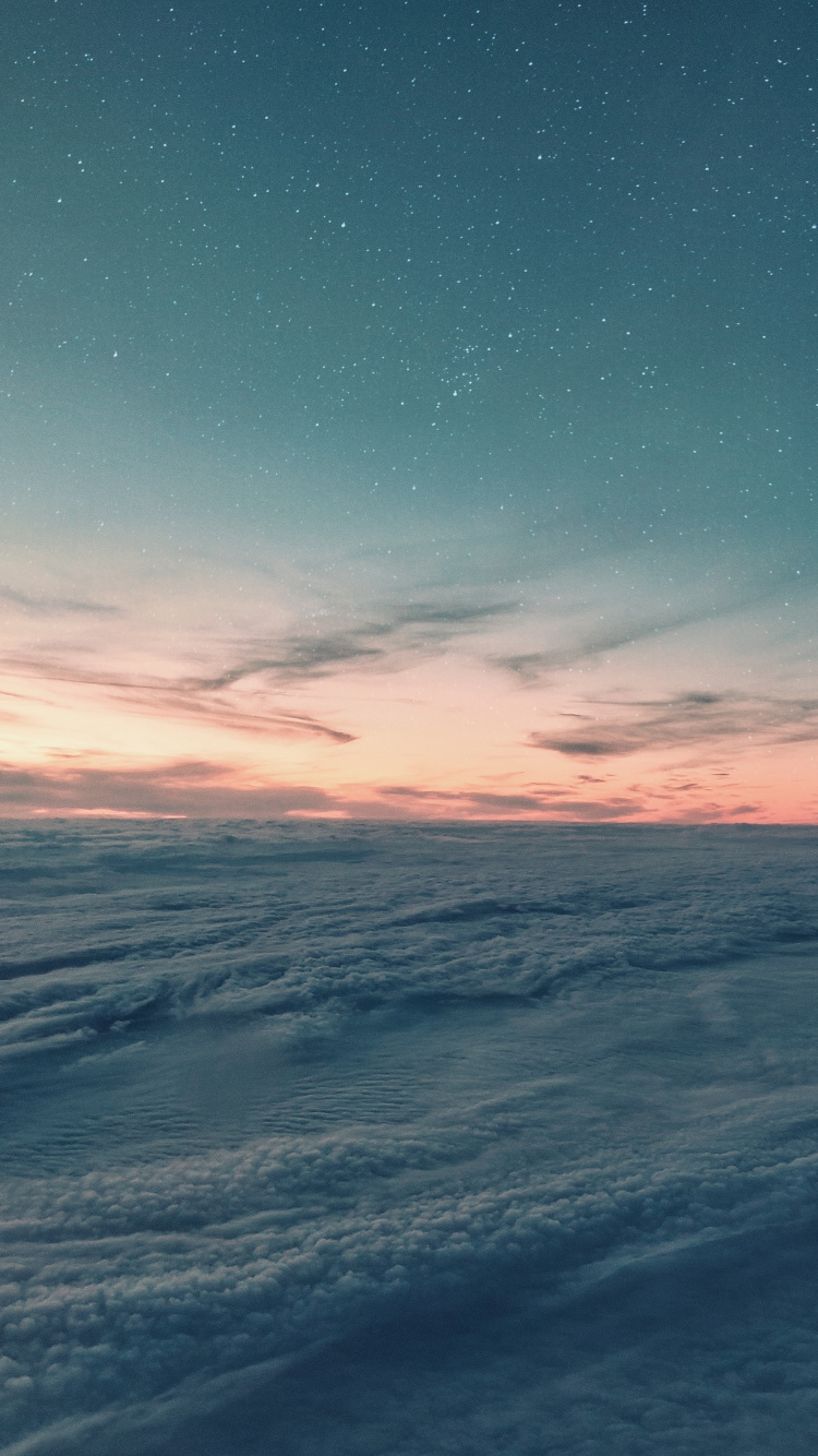 Обои горизонт, океан, море, синий, атмосфера в разрешении 750x1334