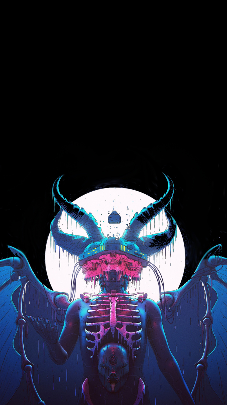 Обои амолед, арт, рисование, темнота, графика в разрешении 750x1334