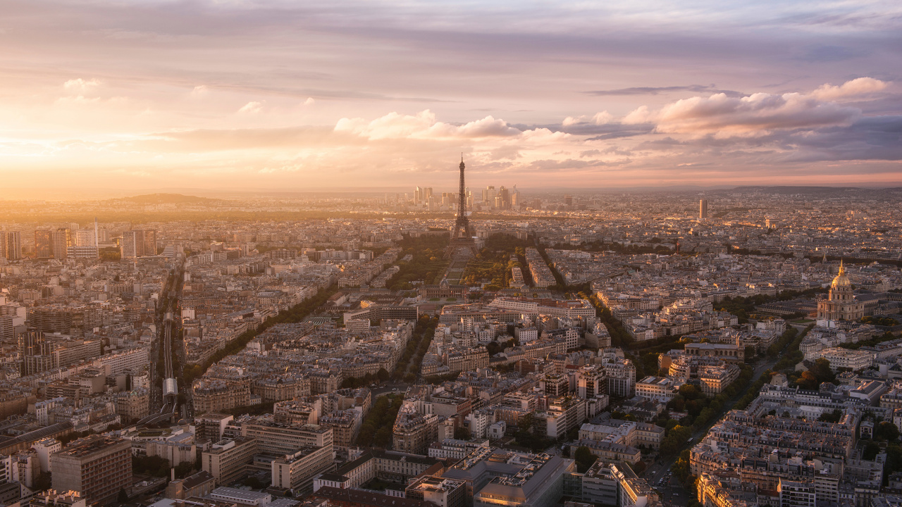 Обои Париж, городской пейзаж, городской район, город, метрополия в разрешении 1280x720