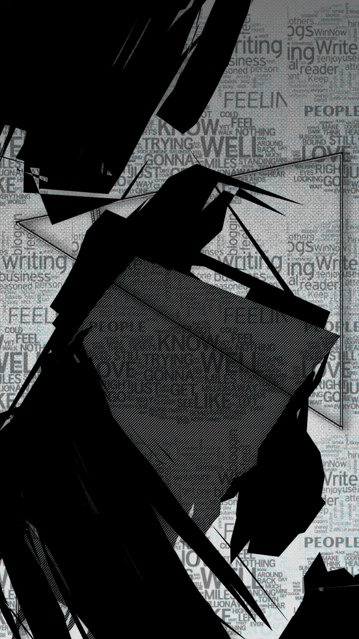 Обои черный и белый, постер, графика, капюшон, стиль в разрешении 720x1280