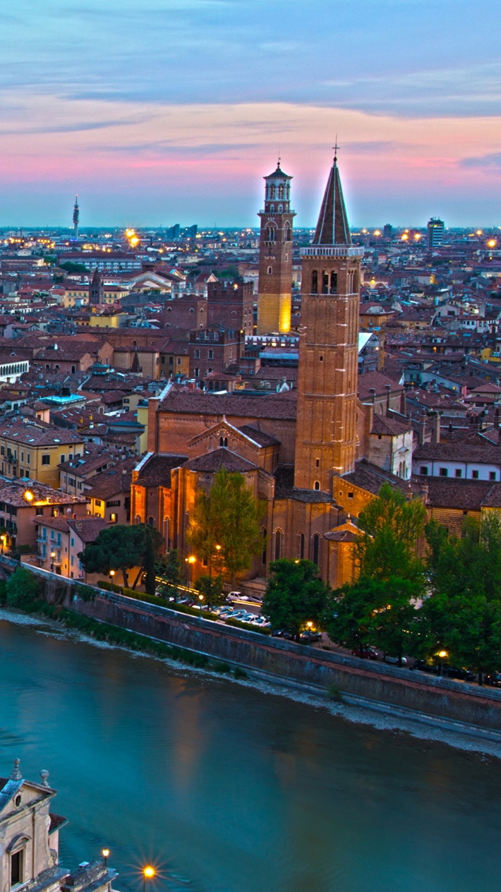 Обои Верона, городской пейзаж, город, городской район, ориентир в разрешении 720x1280