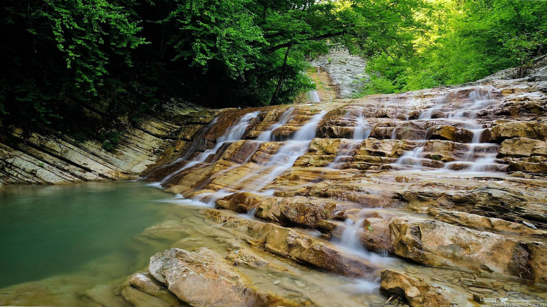 Обои водопад, водоток, природный заповедник, гидроресурсы, природа в разрешении 1920x1080