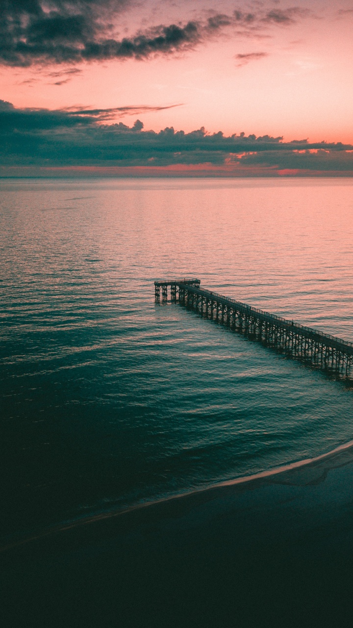 Обои закат, море, вода, горизонт, океан в разрешении 720x1280