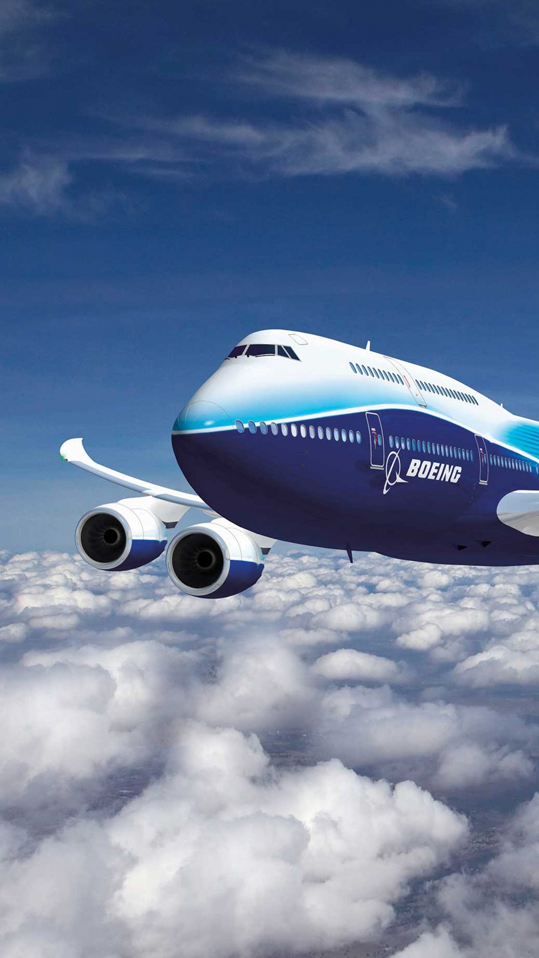 Обои самолет, самолеты, Боинг, авиалайнер, Боинг 747 в разрешении 1080x1920