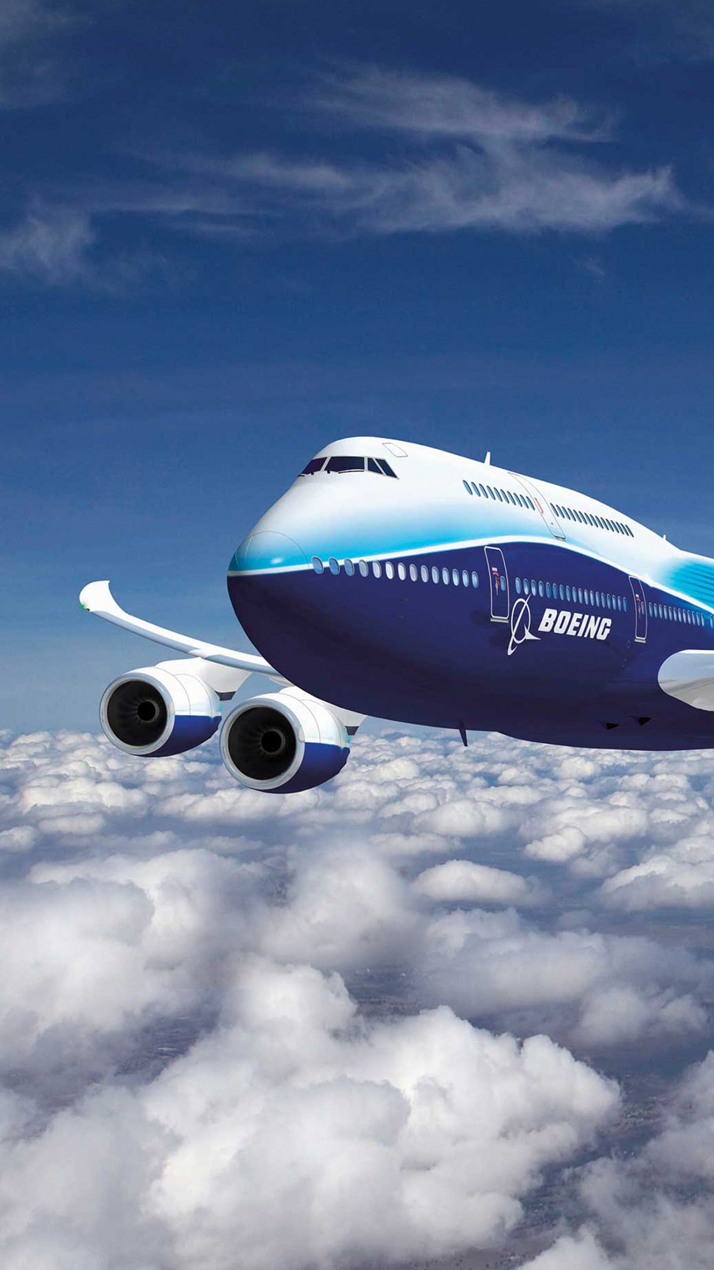 Обои самолет, самолеты, Боинг, авиалайнер, Боинг 747 в разрешении 1440x2560