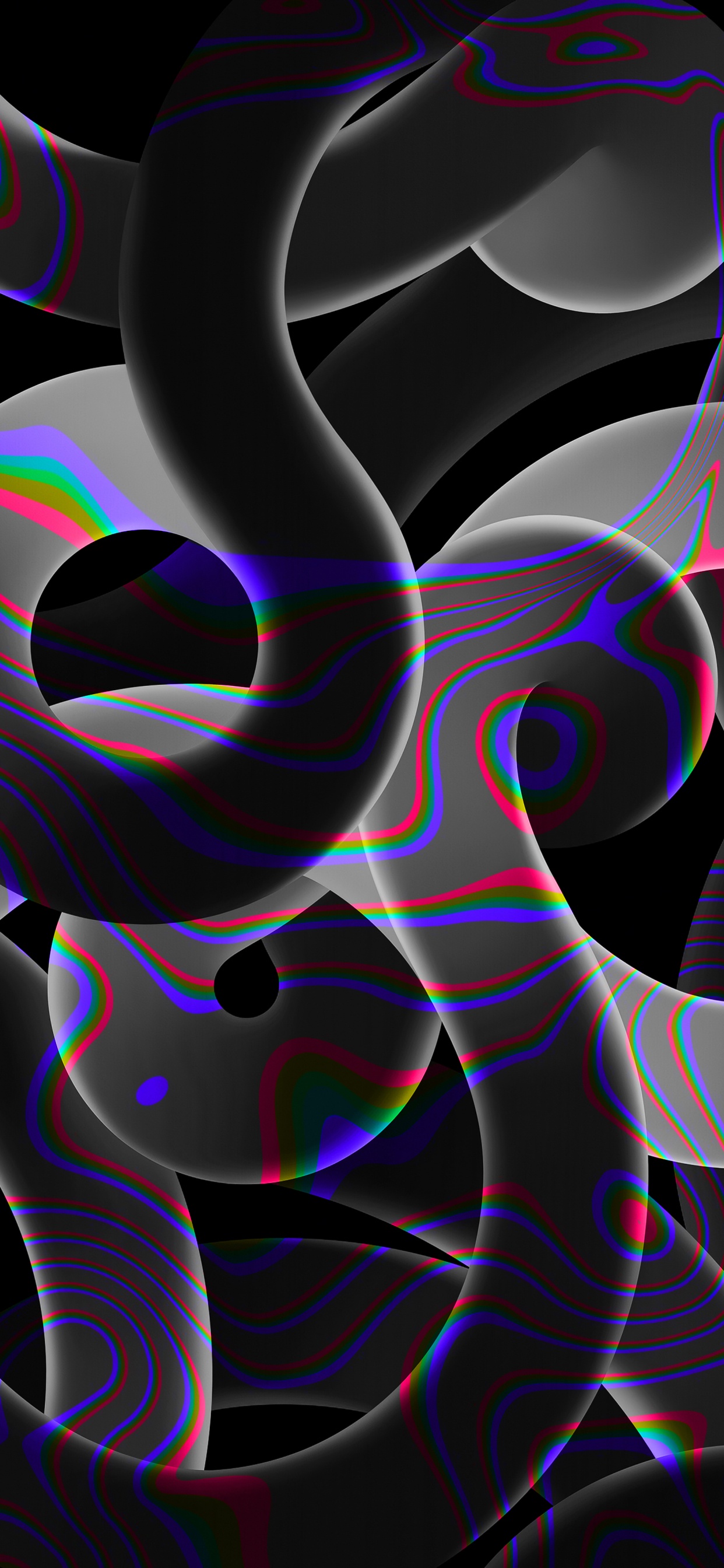 Обои 256 гб, пурпурный цвет, арт, узор, электрик в разрешении 1242x2688