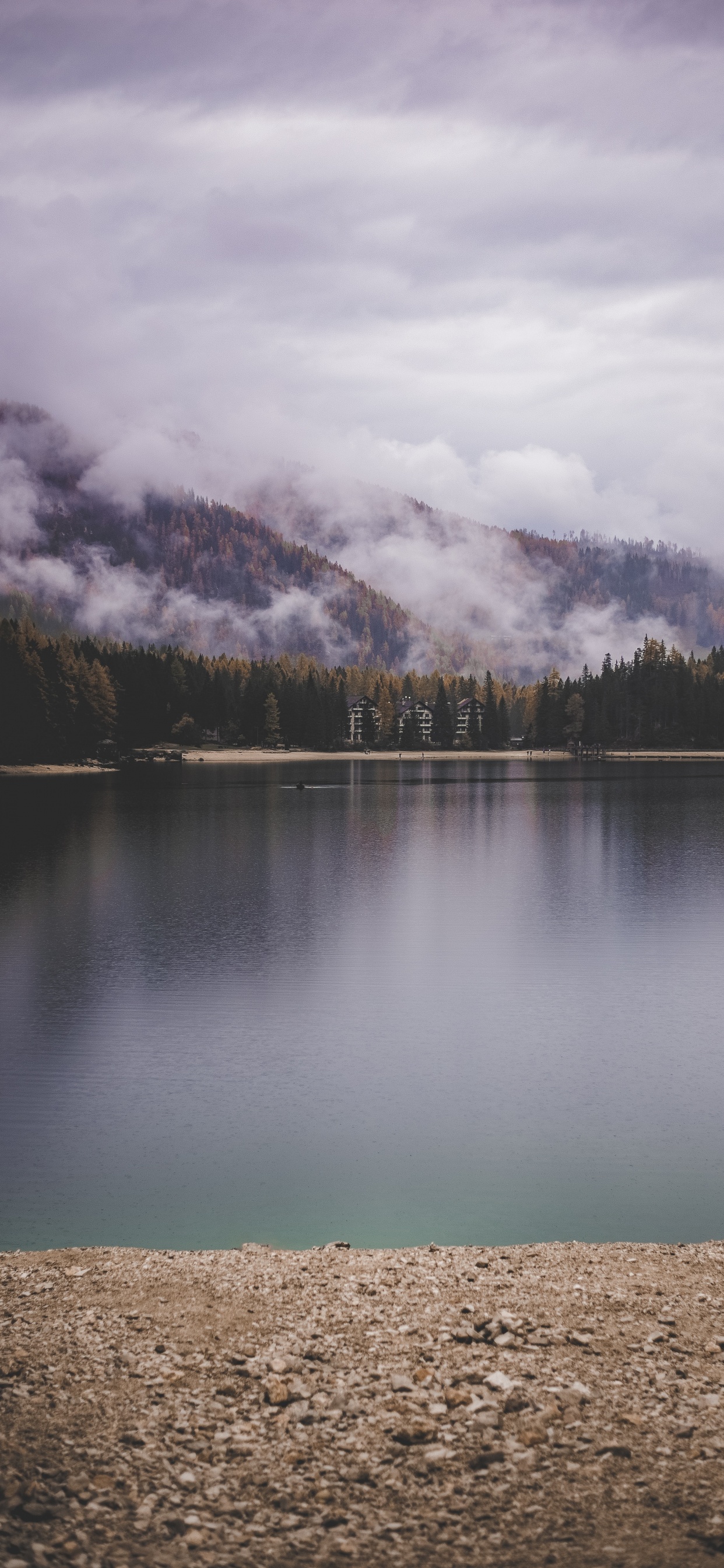 Обои небо, вход, озеро, облако, фьорд в разрешении 1242x2688