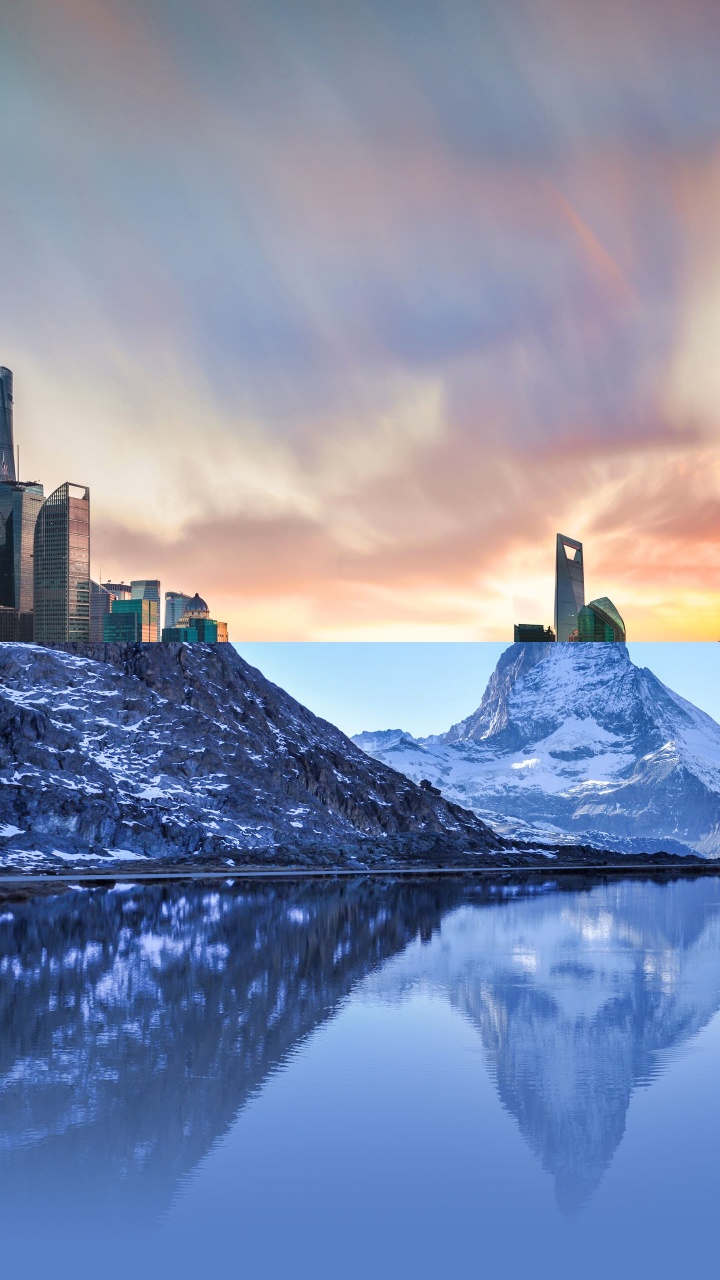 Обои LG, LG G8 ThinQ, отражение, андроид, сумрак в разрешении 720x1280