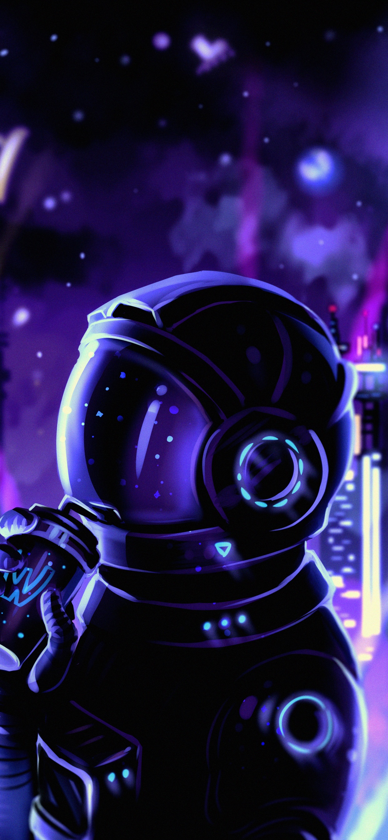 Обои свет, пурпур, арт, электрик, газ в разрешении 1242x2688