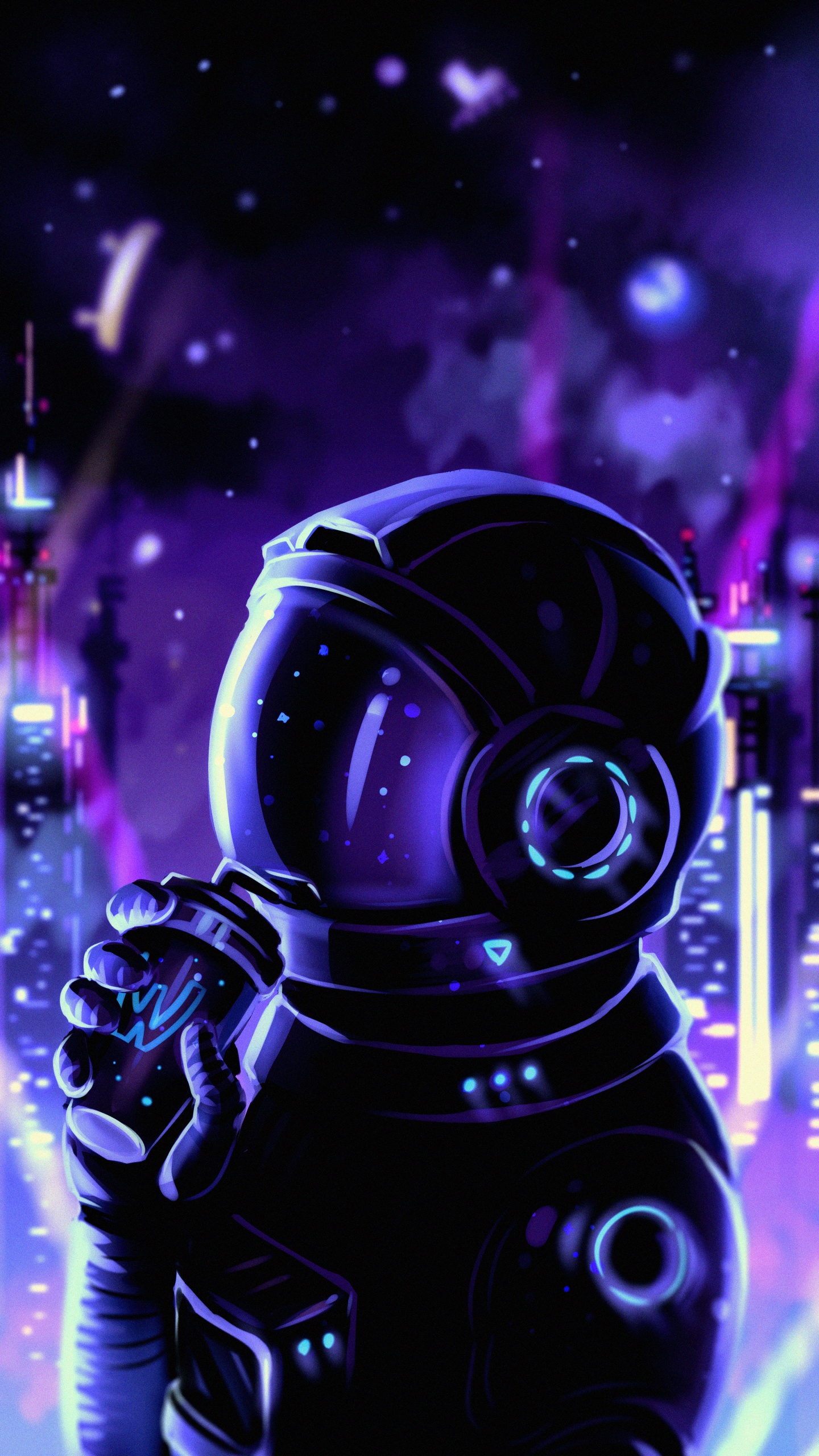 Обои свет, пурпур, арт, электрик, газ в разрешении 1440x2560