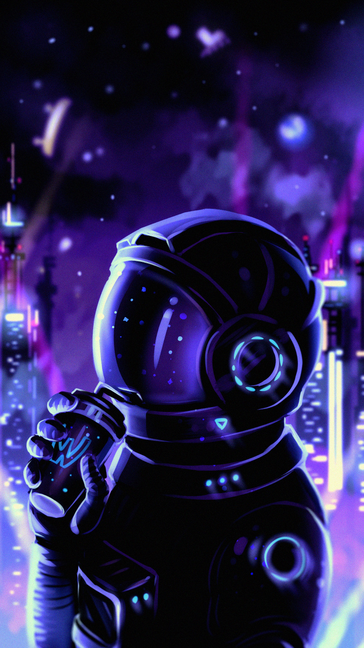 Обои свет, пурпур, арт, электрик, газ в разрешении 750x1334