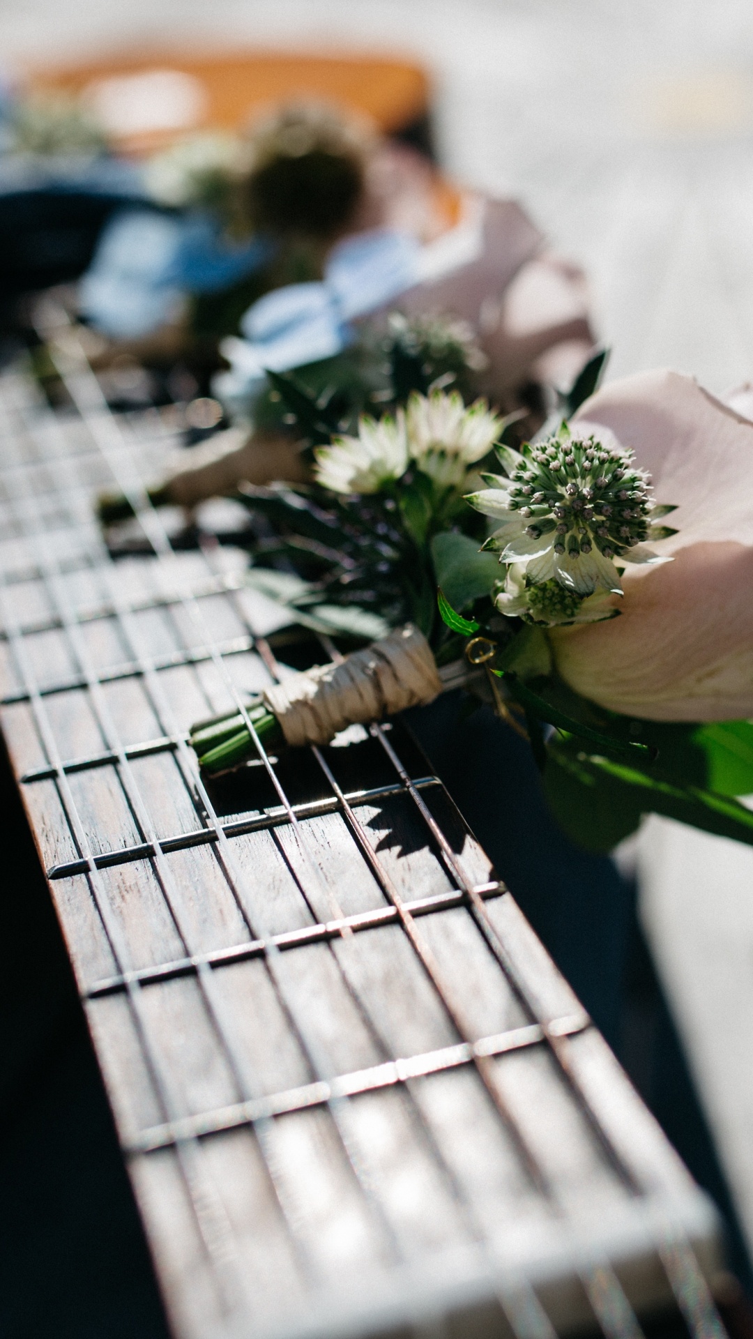 Обои гитара, акустическая гитара, цветок, растение, щипковые струнные инструменты в разрешении 1080x1920