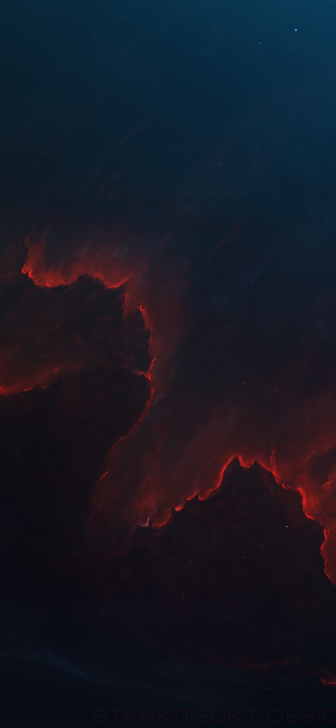 Обои космос, красный цвет, облако, атмосфера, лава в разрешении 1125x2436