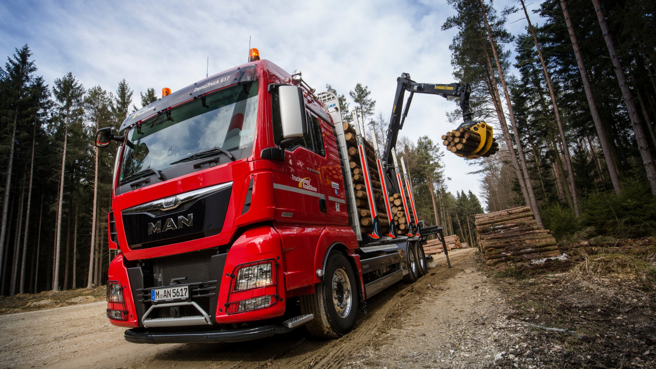 Обои грузовик, большегруз, транспорт, трейлер тележки, фургон в разрешении 1280x720