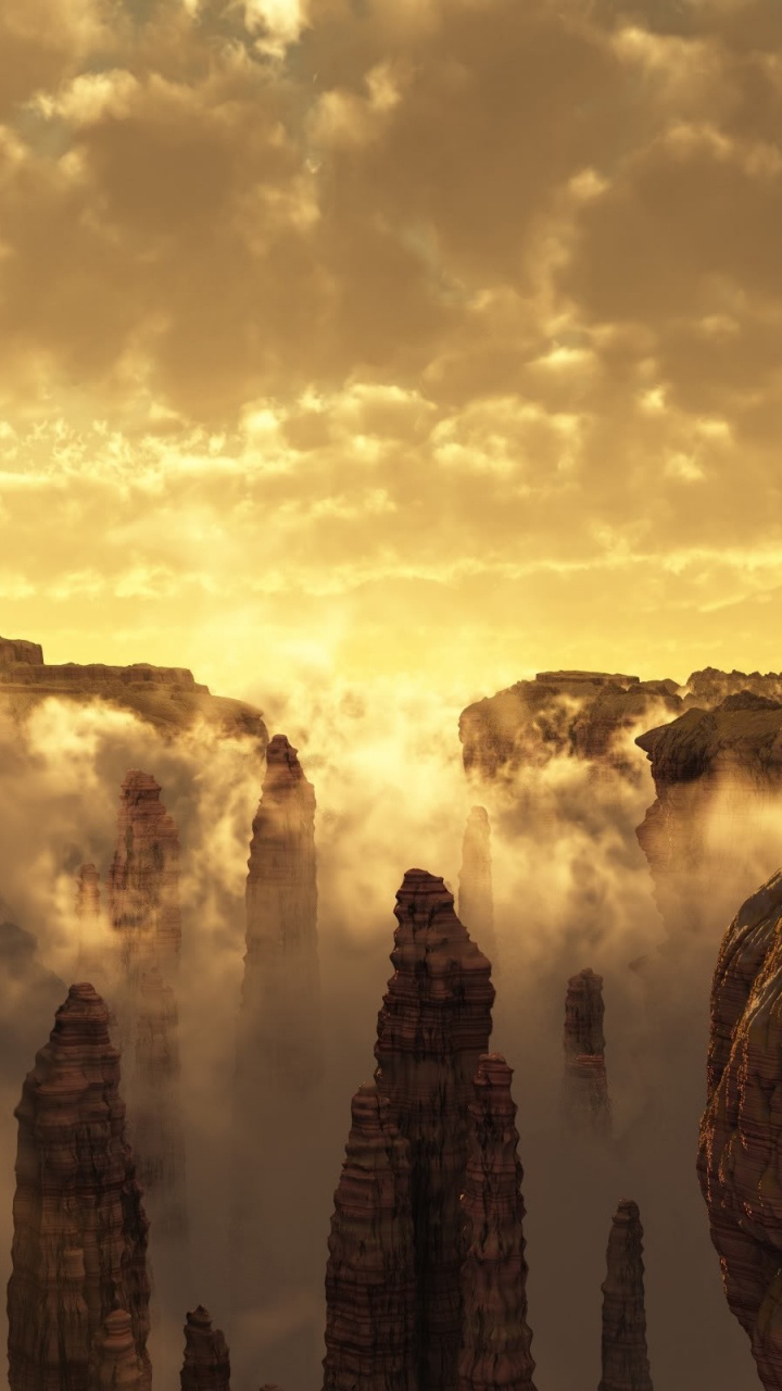 Обои утро, пейзаж, формирование, солнечный свет, местность в разрешении 720x1280