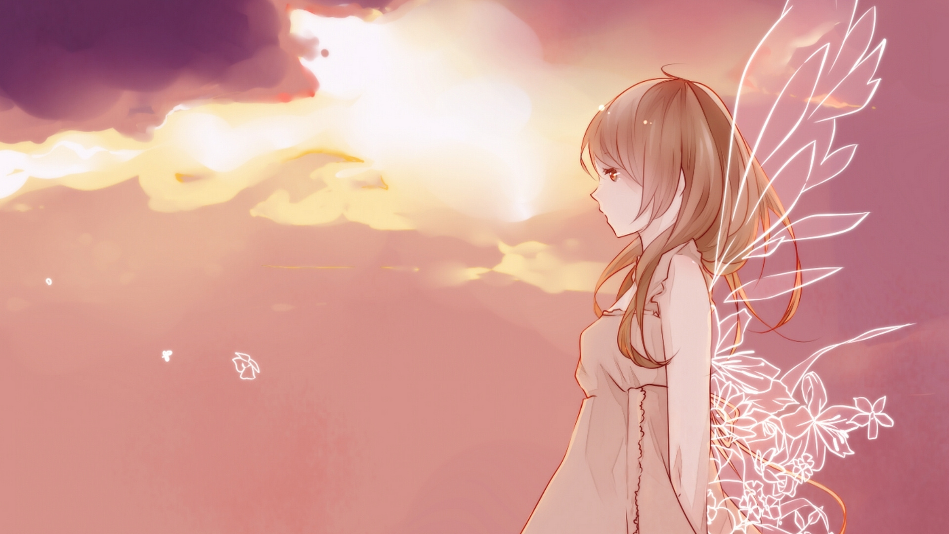 Обои аниме, мультфильм, розовый, длинные волосы, иллюстрация в разрешении 1920x1080