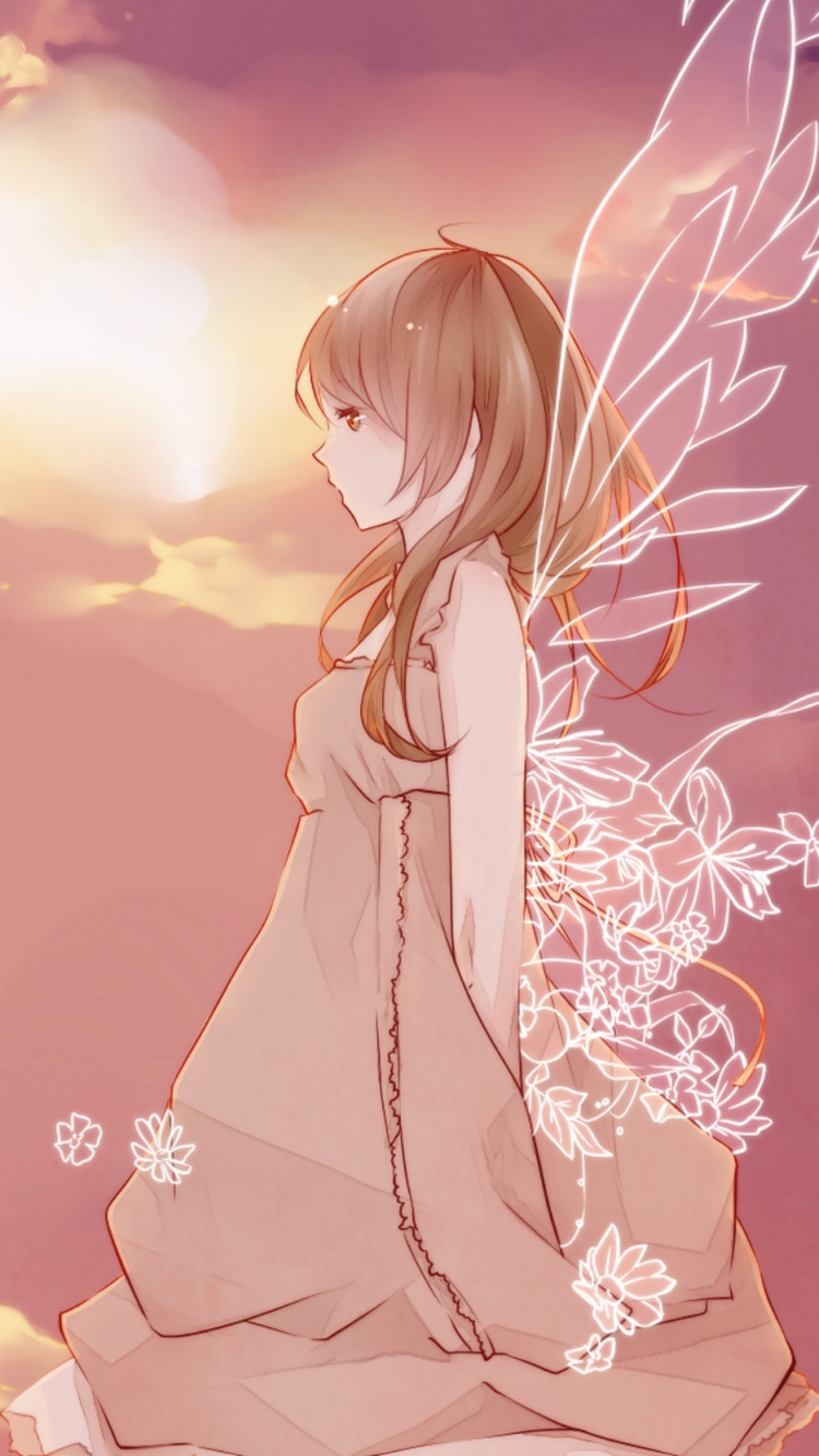 Обои аниме, мультфильм, розовый, длинные волосы, иллюстрация в разрешении 750x1334