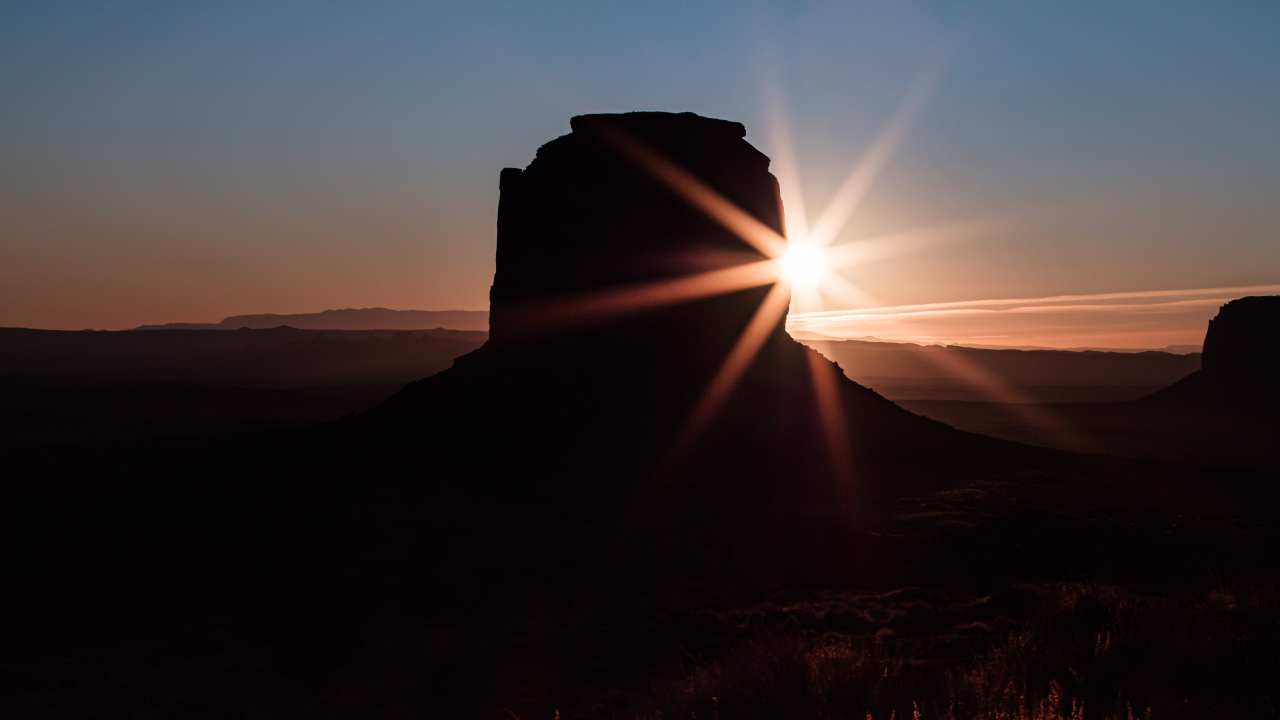 Обои закат, природа, природный ландшафт, горизонт, облако в разрешении 1280x720