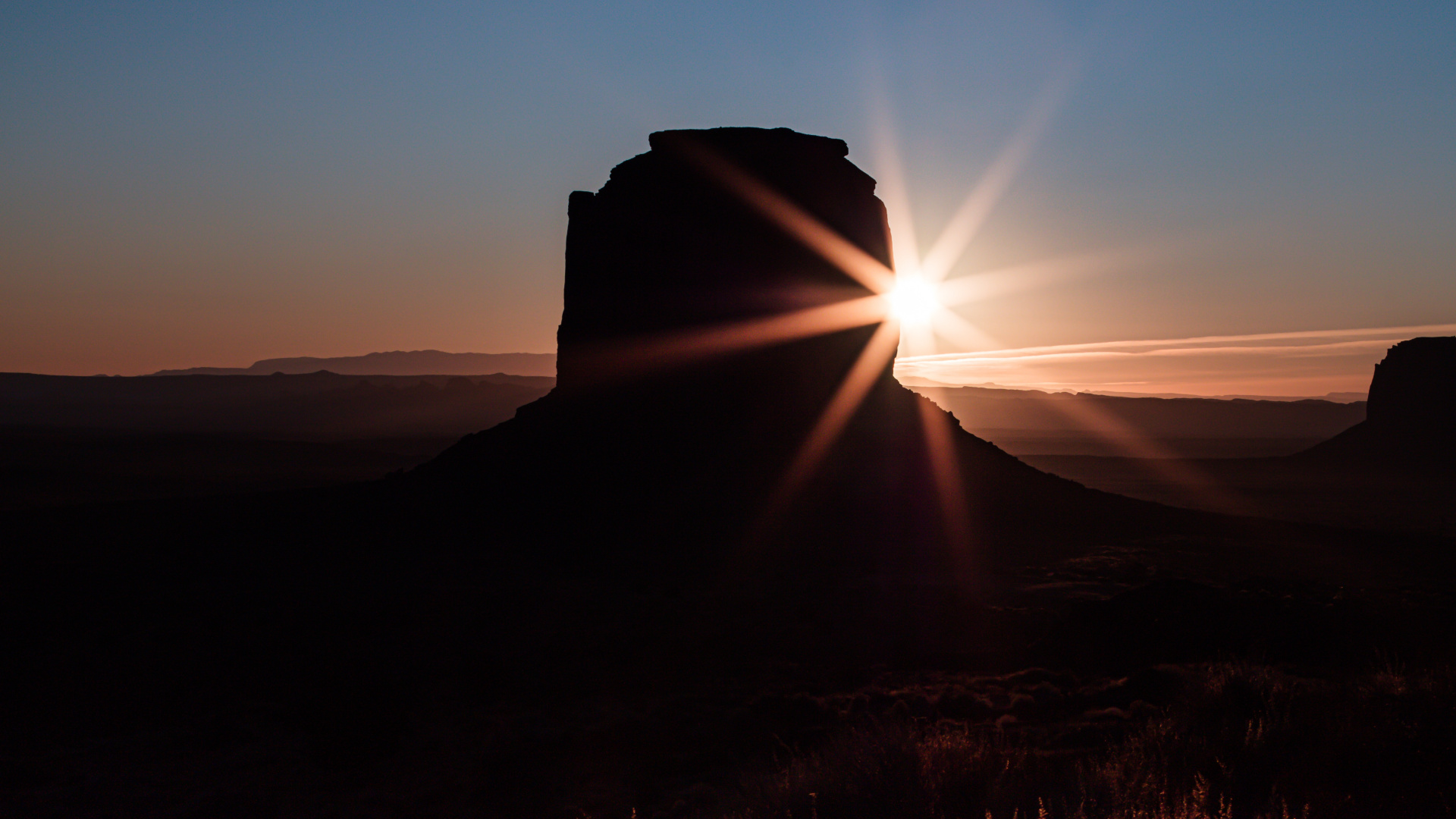 Обои закат, природа, природный ландшафт, горизонт, облако в разрешении 1920x1080