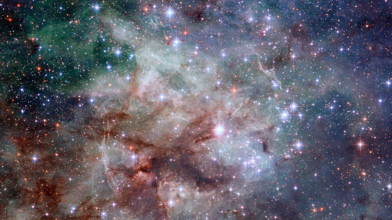 Обои Тарантул Туманность, туманность, космический телескоп Хаббл, Галактика, астрономический объект в разрешении 1280x720