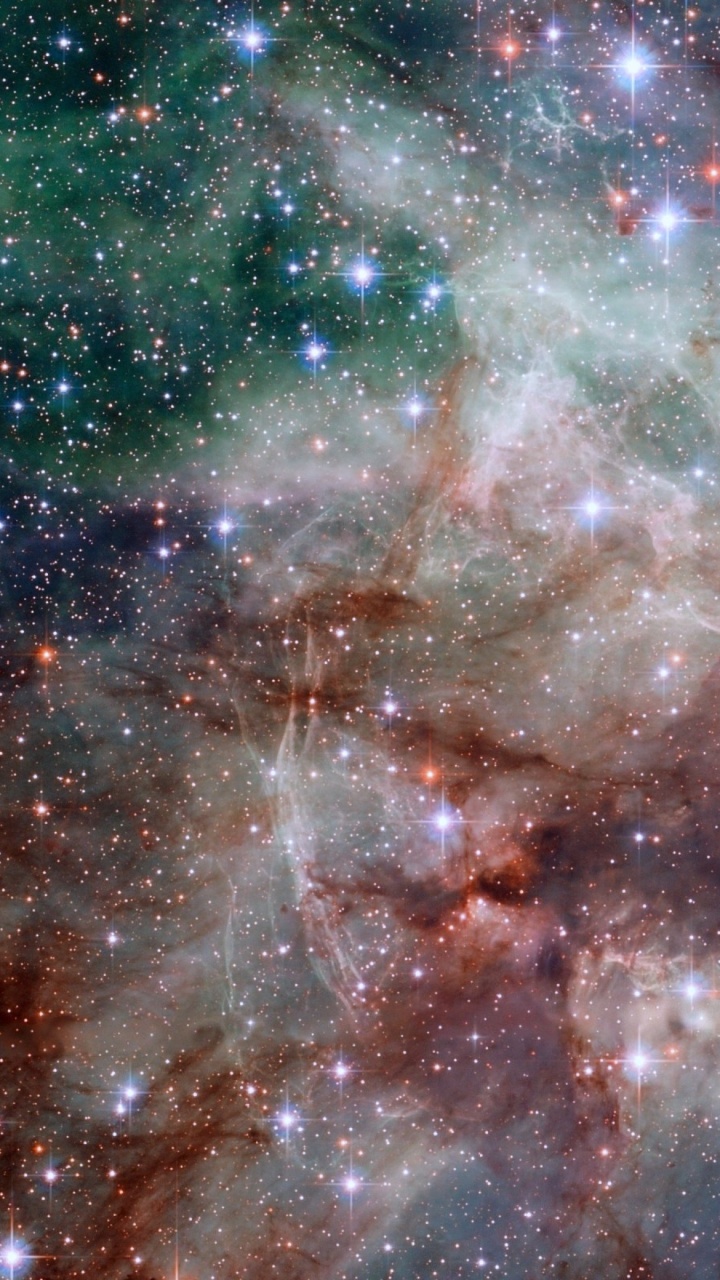 Обои Тарантул Туманность, туманность, космический телескоп Хаббл, Галактика, астрономический объект в разрешении 720x1280